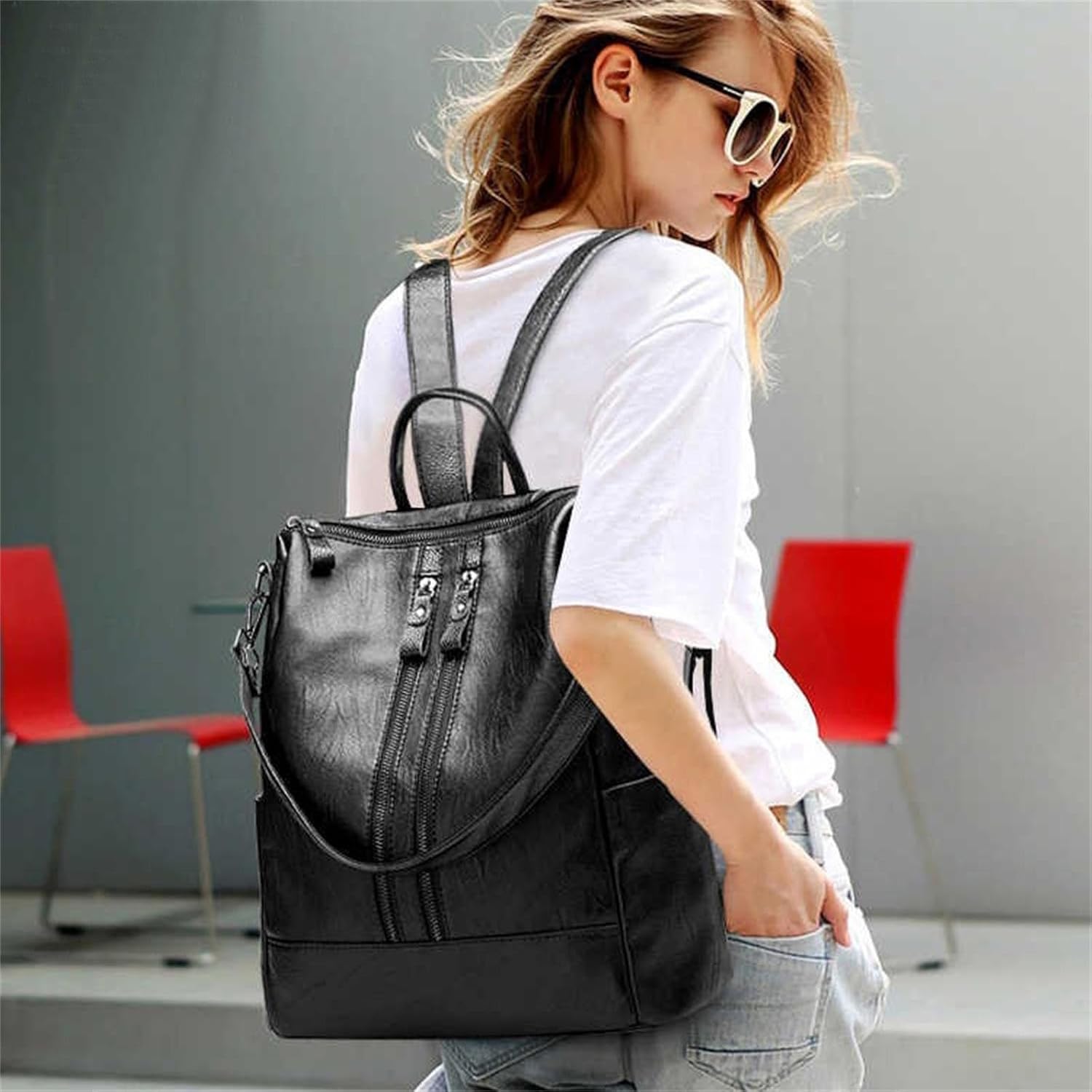1-4PCS Large Capacity Multifun - Leather Work Laptop Bag ulasan dan harga