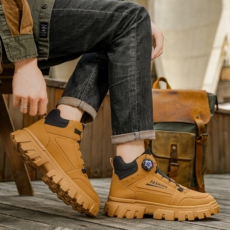 2025 Mens Boots Casual Shoes W - Leather Work Boots ulasan dan harga
