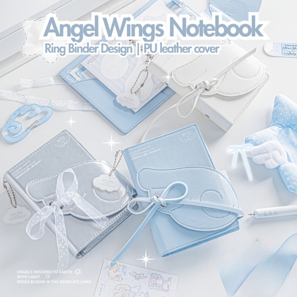 Kawaii Angel Wings Notebook A7 - Leather Work Diary ulasan dan harga