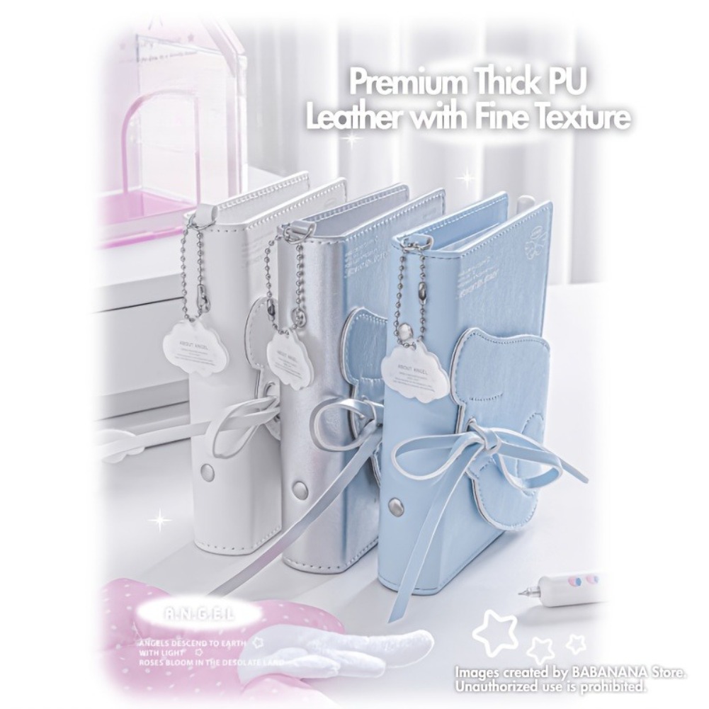 Kawaii Angel Wings Notebook A7 - Leather Work Diary ulasan dan harga
