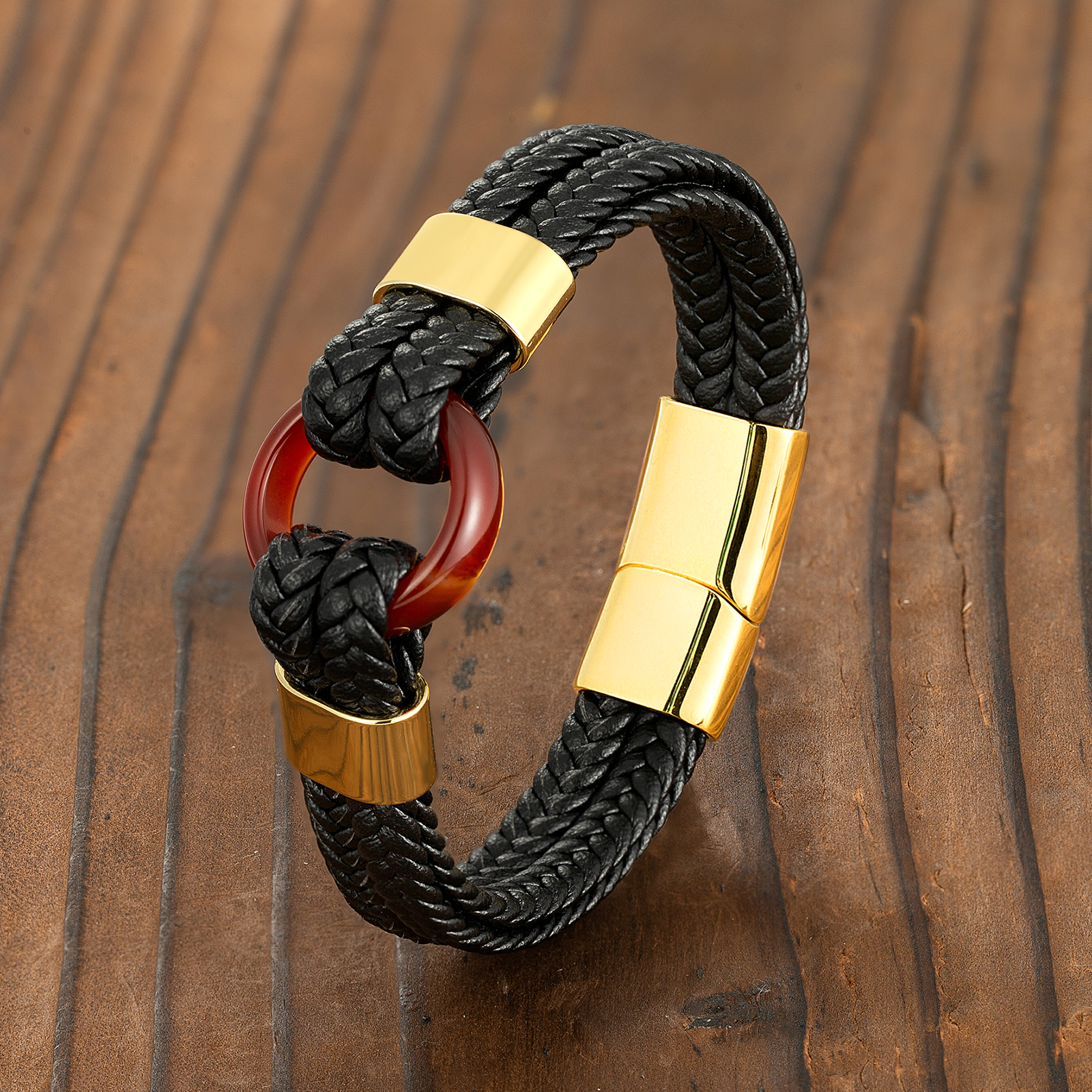 2021 New Natural Red Agate Cir - Leatherwork Rings ulasan dan harga