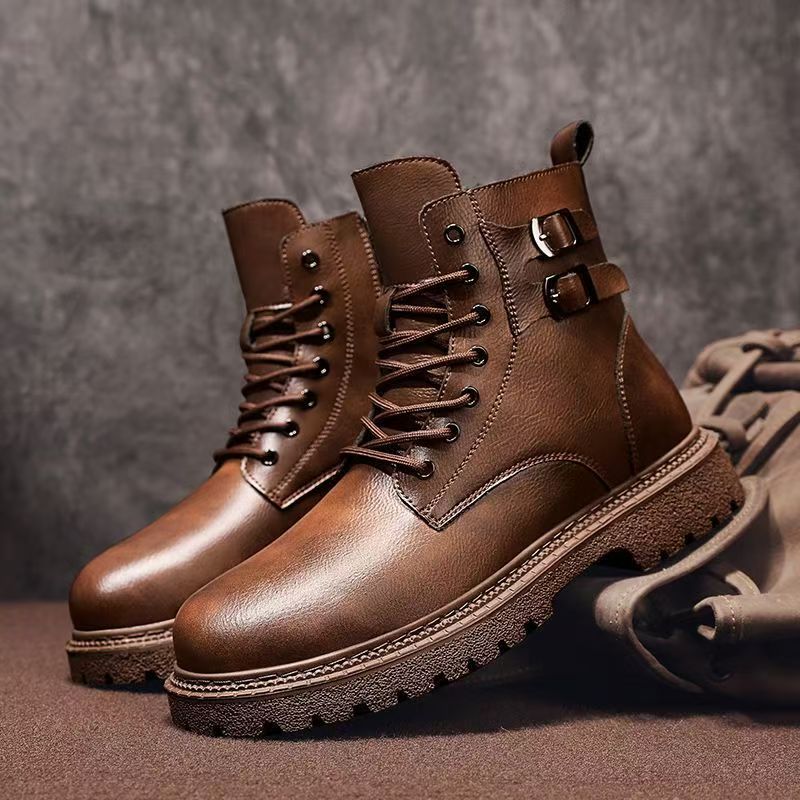 Men Autumn Winter Big Size Gen - Leather Work Boots ulasan dan harga