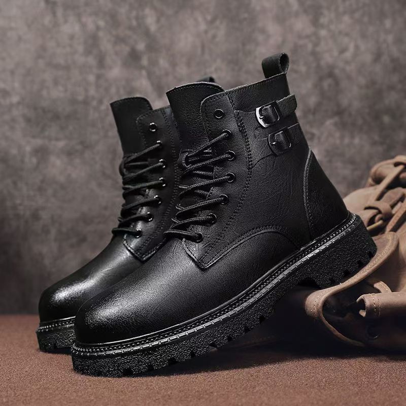 Men Autumn Winter Big Size Gen - Leather Work Boots ulasan dan harga