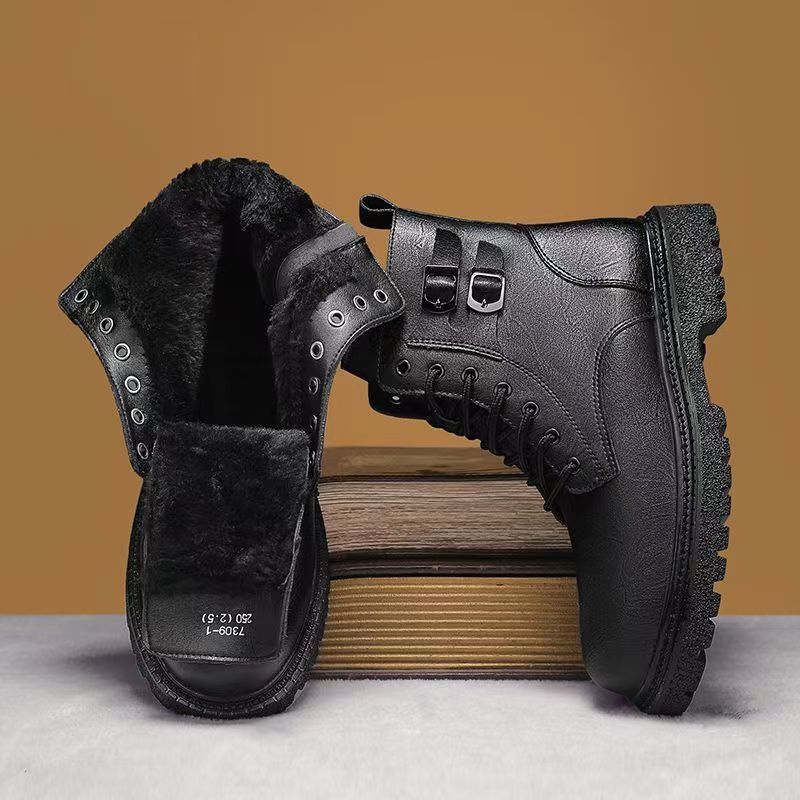 Men Autumn Winter Big Size Gen - Leather Work Boots ulasan dan harga