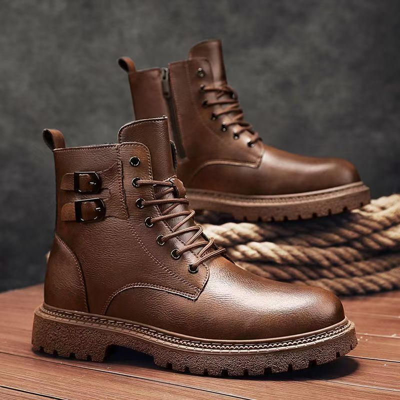 Men Autumn Winter Big Size Gen - Leather Work Boots ulasan dan harga