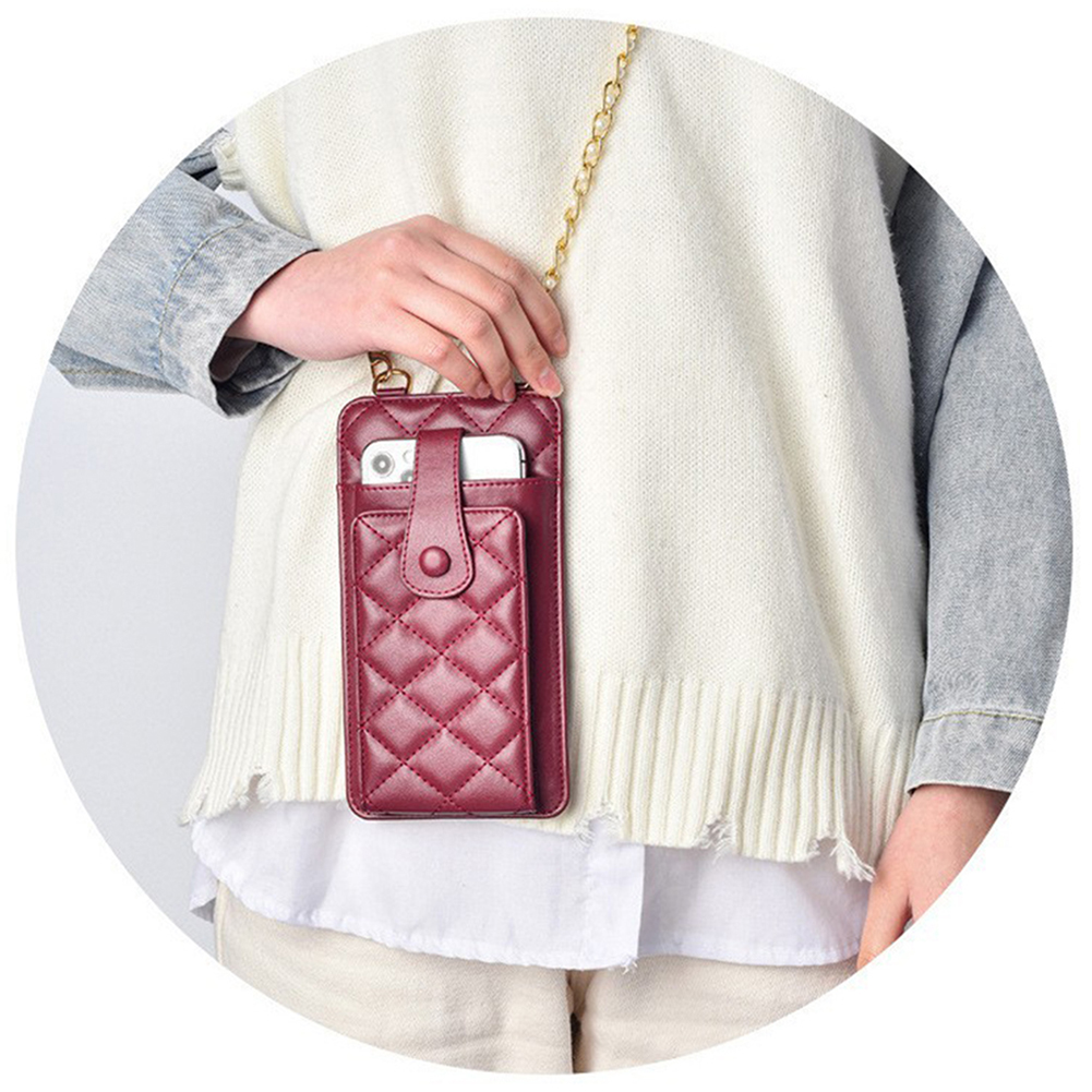Women Check Pattern Chain Phon - Leather Work Bag Women ulasan dan harga
