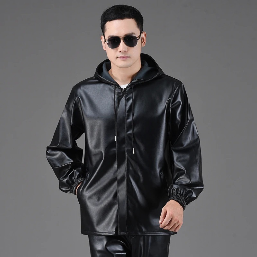 Men's spring and autumn overal - Leather Work Overalls ulasan dan harga