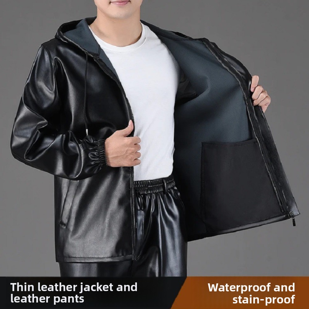 Men's spring and autumn overal - Leather Work Overalls ulasan dan harga