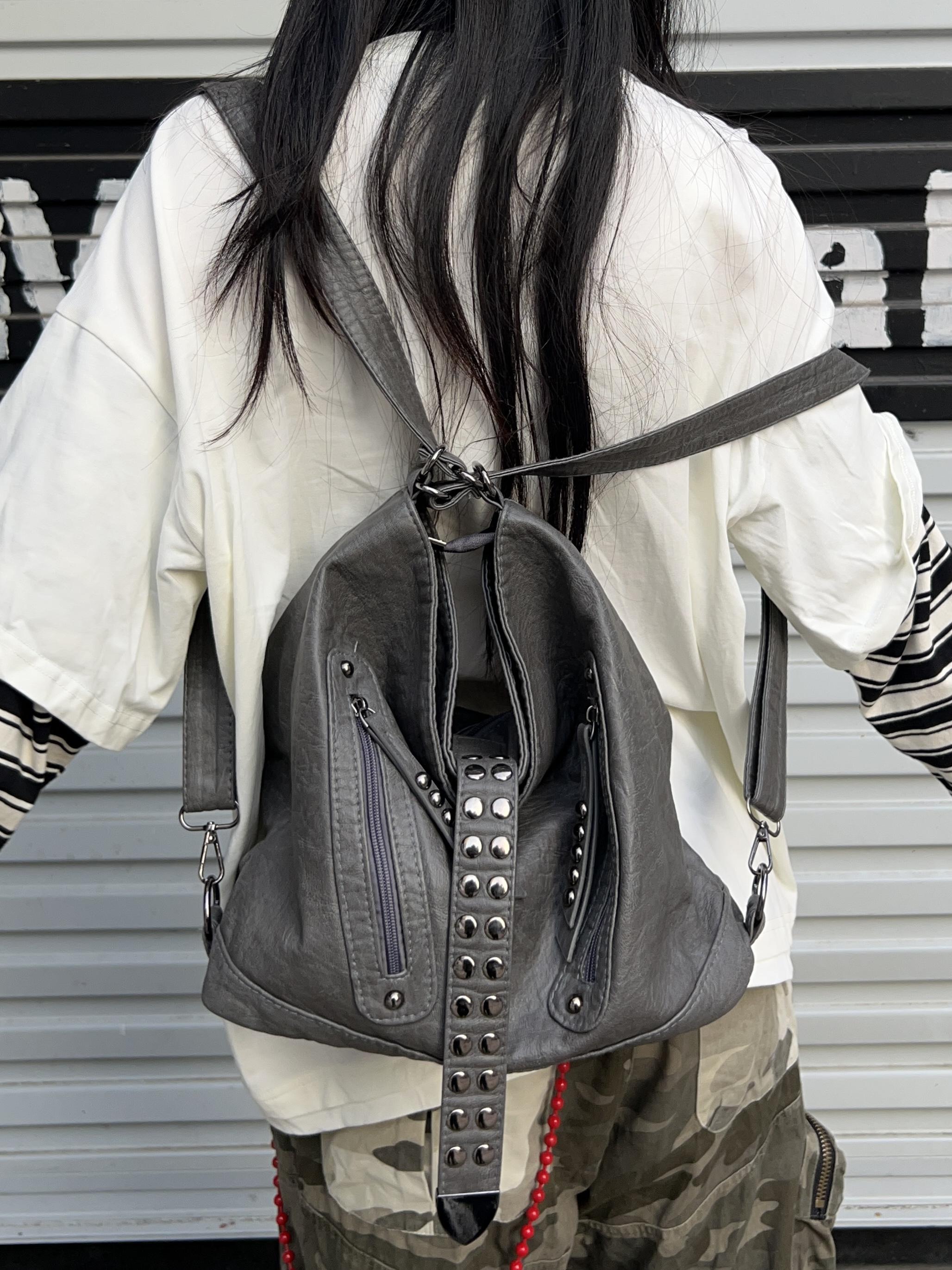 Retro Rivet Spice Girl Handbag - Leatherwork Rivets ulasan dan harga
