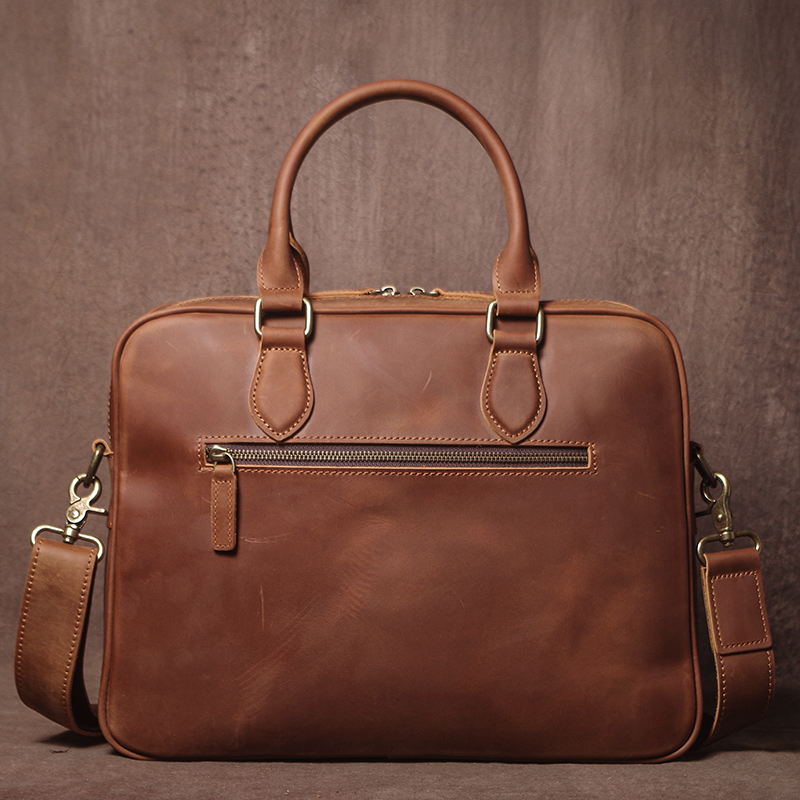 GURO Men Crazy Horse Cowhide B - Leather Work Laptop Bag ulasan dan harga