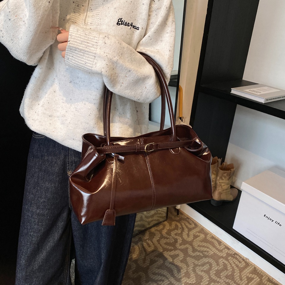 Winter Oil PU Leather Hobo Han - Leather Work Bag Women ulasan dan harga