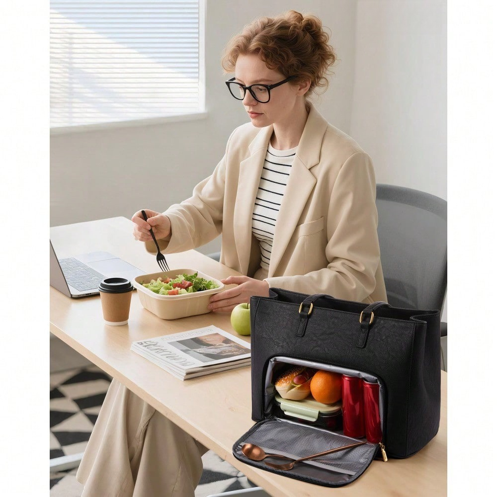 Women's Laptop Tote Bag – PU L - Leather Work Laptop Bag ulasan dan harga