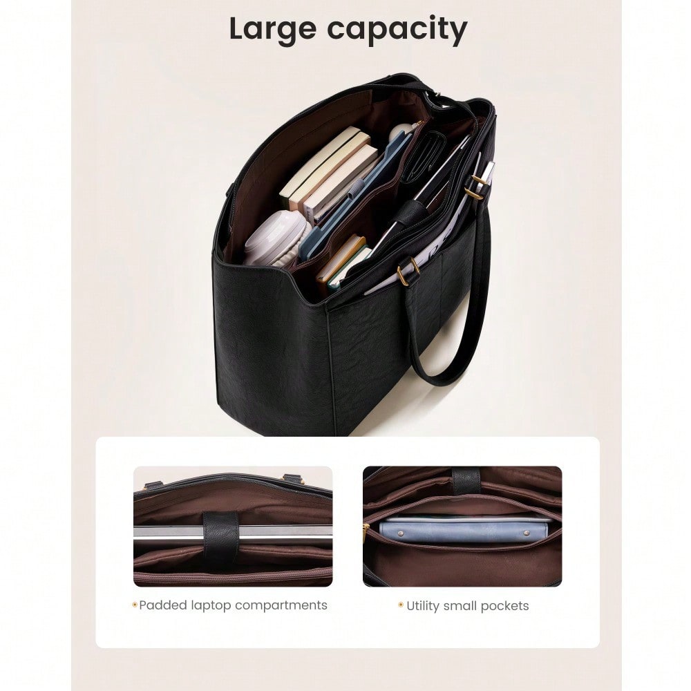 Women's Laptop Tote Bag – PU L - Leather Work Laptop Bag ulasan dan harga