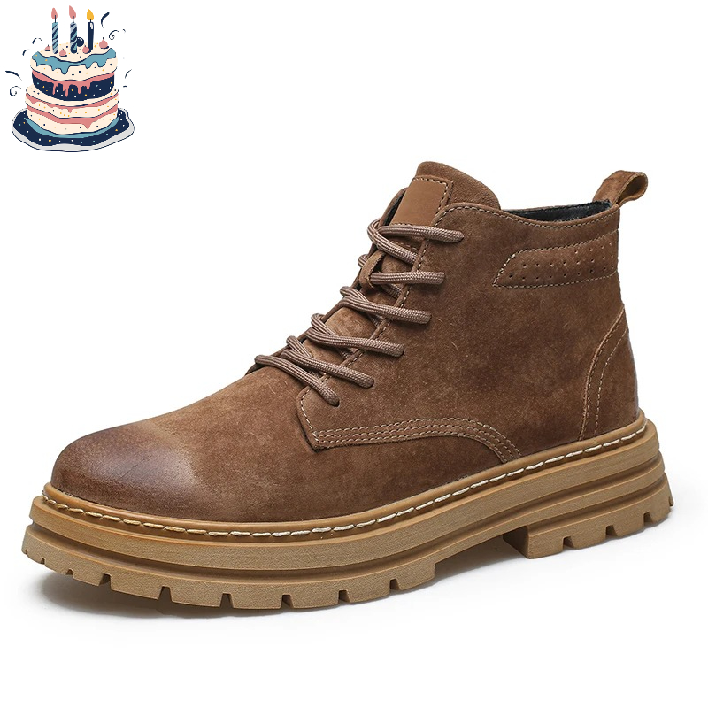 Genuine Leather Men Chelsea Bo - Leather Work Boots ulasan dan harga