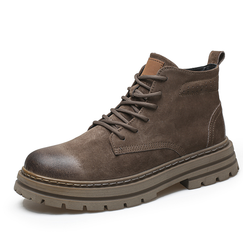 Genuine Leather Men Chelsea Bo - Leather Work Boots ulasan dan harga