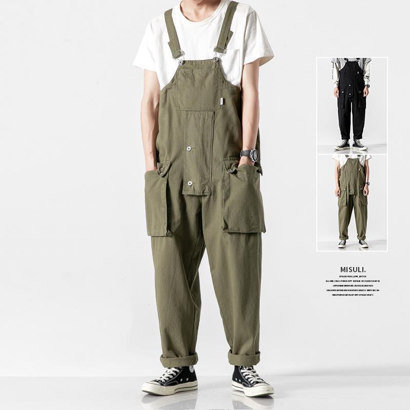 Men's Japanese Retro Overalls  - Leather Work Overalls ulasan dan harga
