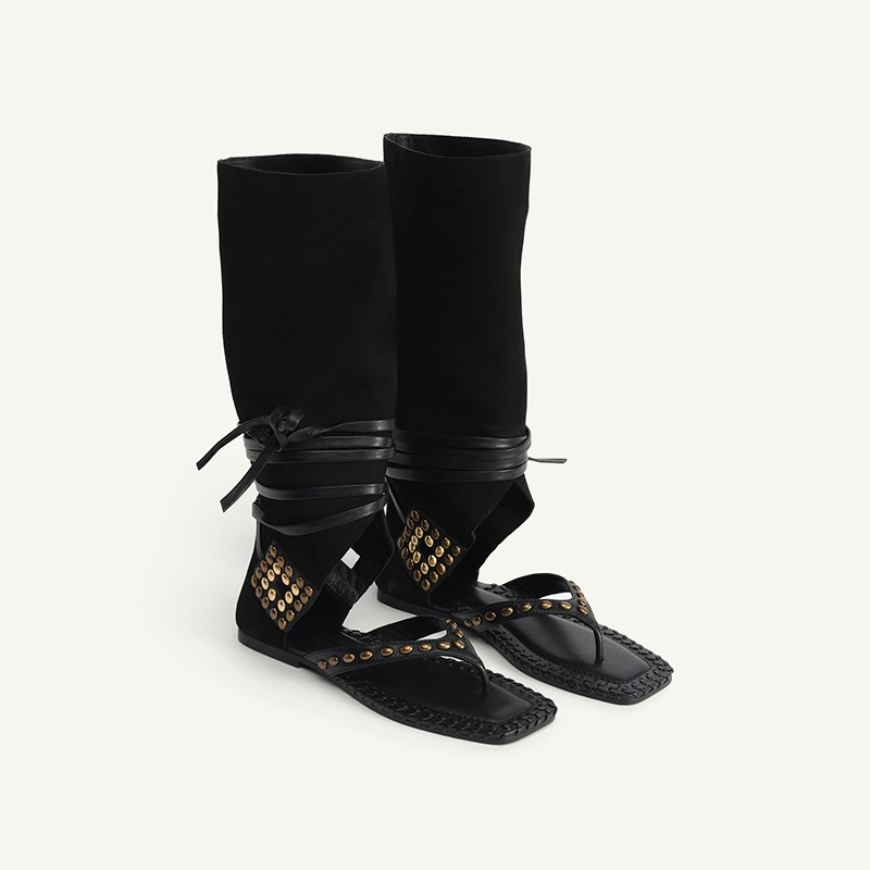 Summer Flat with Gladiator San - Leatherwork Rivets ulasan dan harga