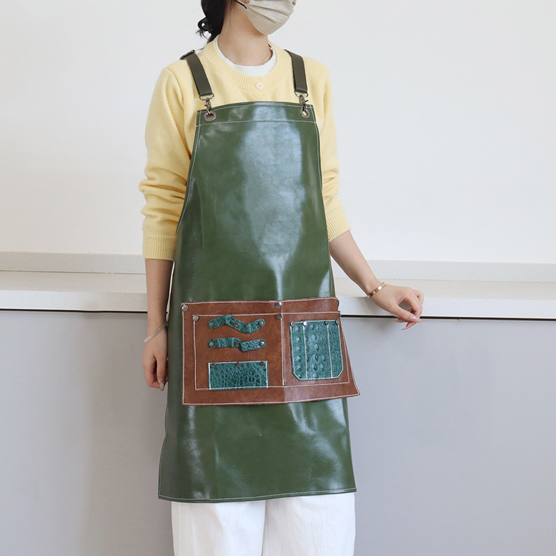 pu leather apron custom logo w - Leather Work Overalls ulasan dan harga