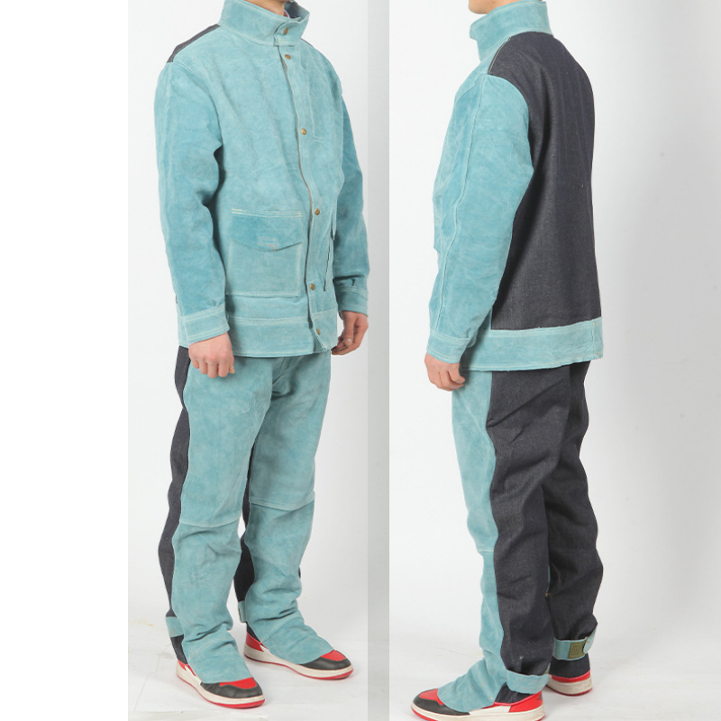 Split Cowhide Welding Work Sui - Leather Work Overalls ulasan dan harga