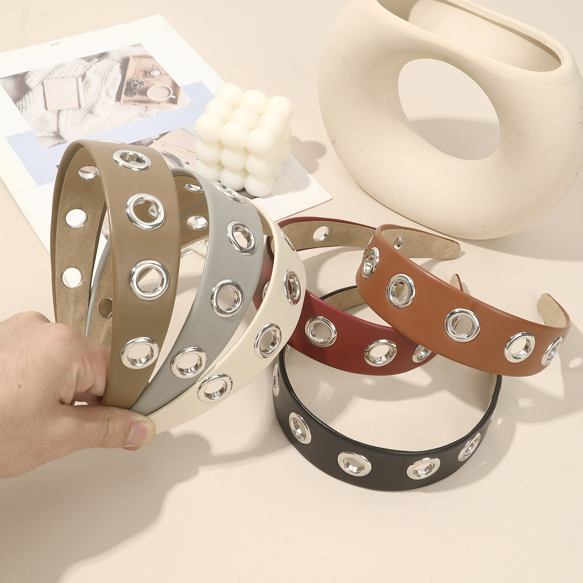 AWAYTR ‌Punk Denim Hollow Rive - Leatherwork Rings ulasan dan harga