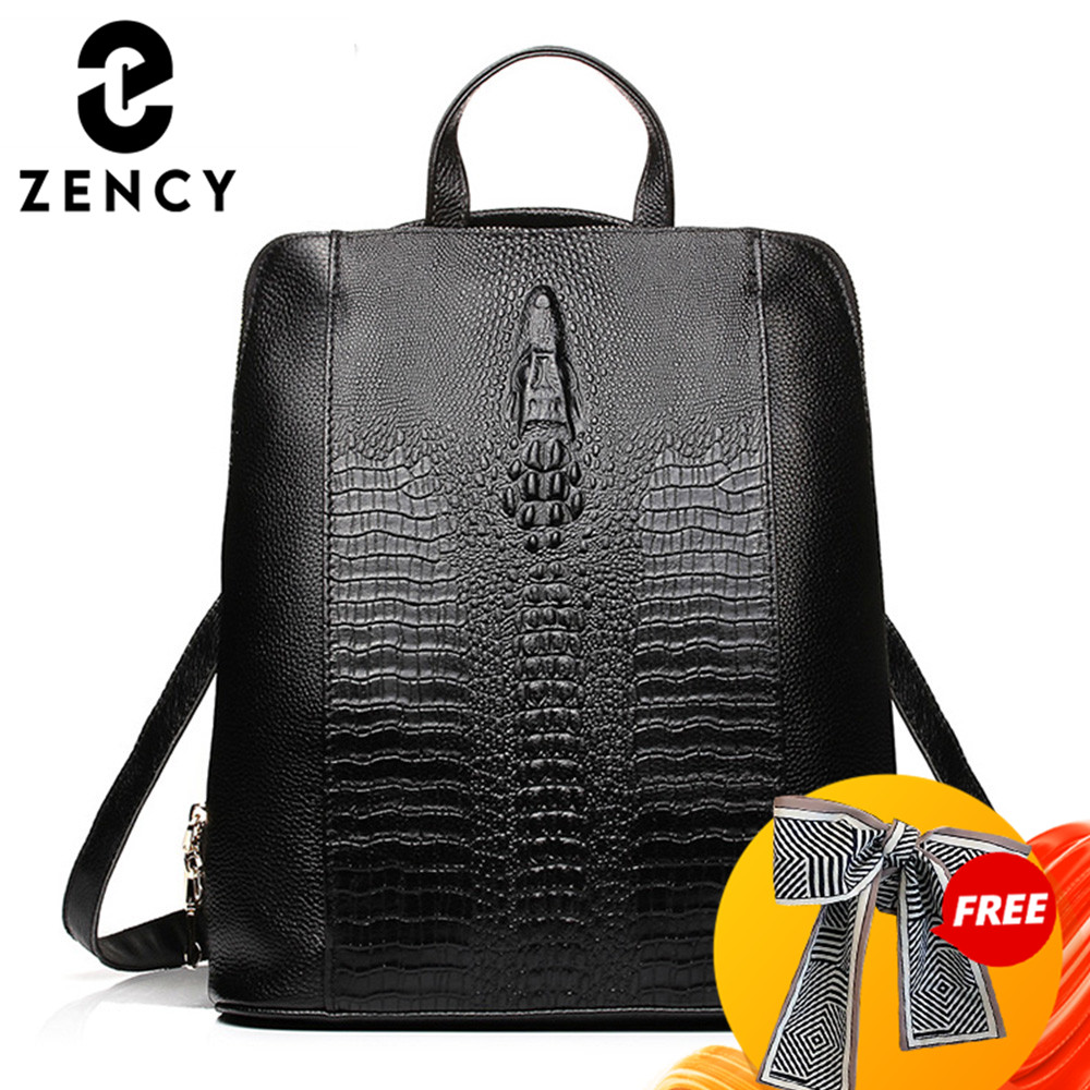 Zency Women's Crocodile Leathe - Leather Work Laptop Bag ulasan dan harga