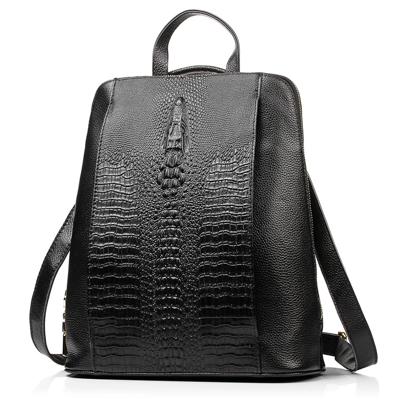 Zency Women's Crocodile Leathe - Leather Work Laptop Bag ulasan dan harga