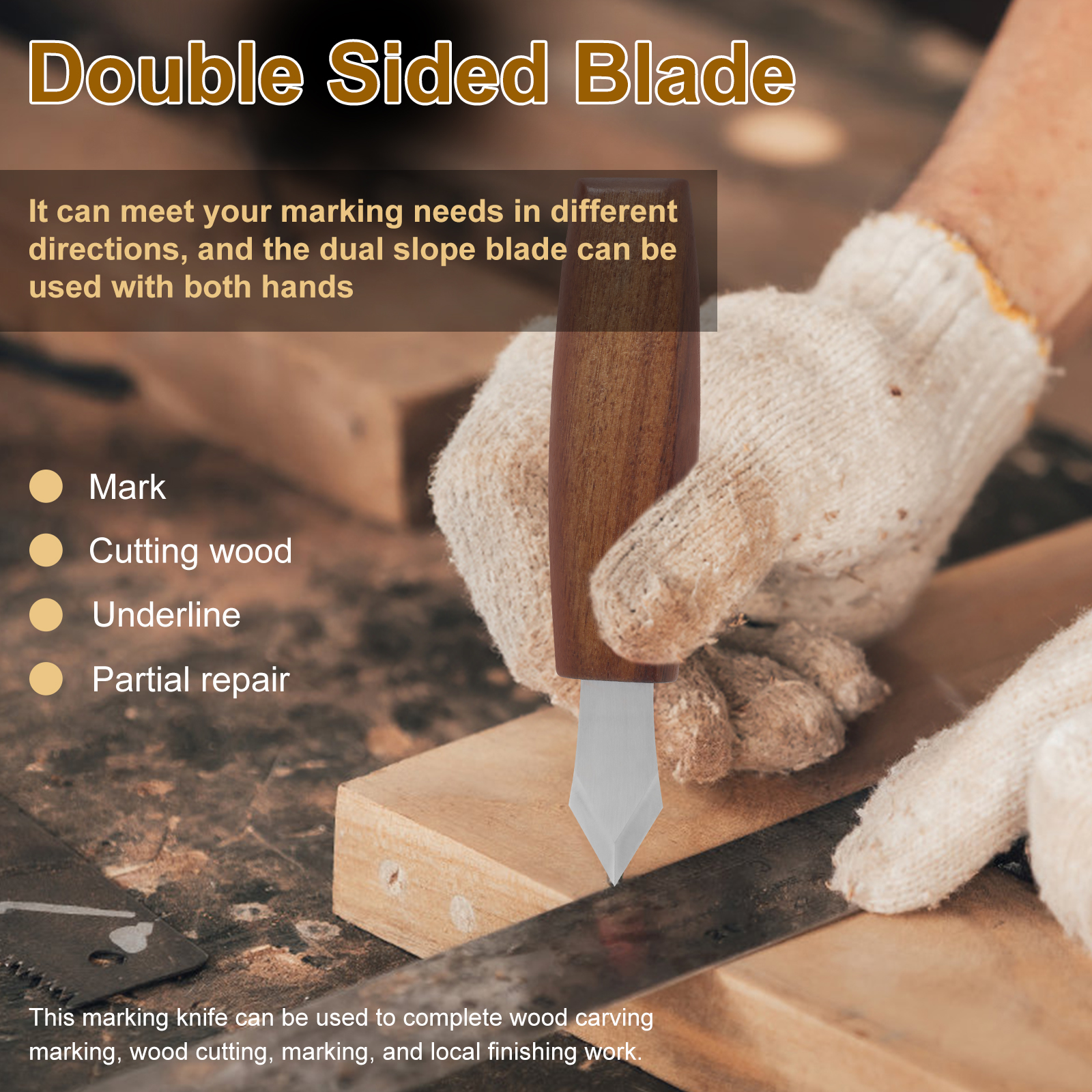Marking Knife Steel Blade Doub - Leatherwork Knife Sheath ulasan dan harga