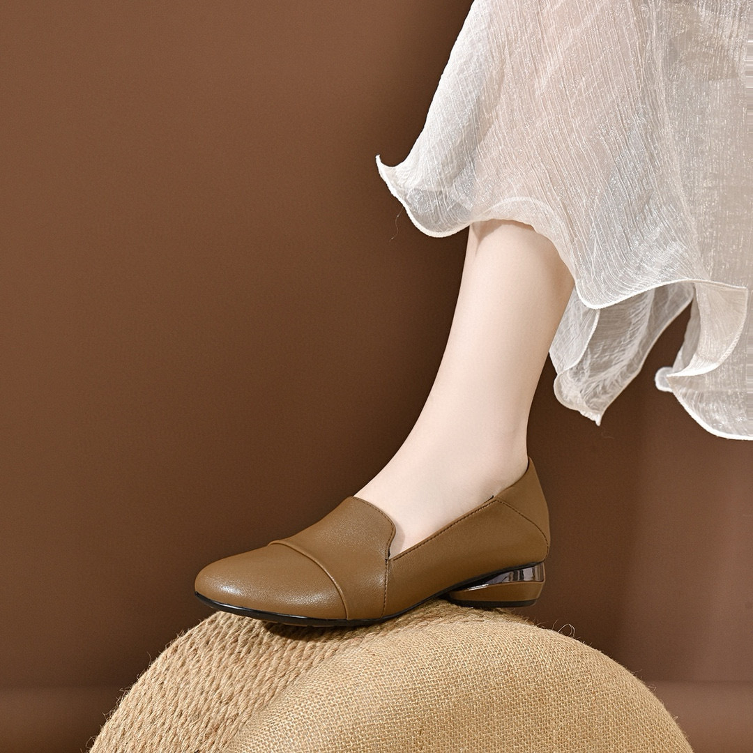 Women's shoes 2026 autumn low  - Leather Work Is ulasan dan harga